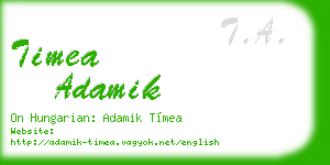 timea adamik business card
